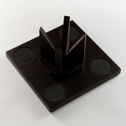 Мини-Бар «Рубин», на подставке, штоф - 880 мл, стаканы - 200 мл, 13.5×23×23 см, стекло, дерево