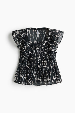 Frill-trimmed cotton top