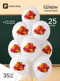 Воздушные шары латексные 14" 1 Сентября. Рябина, набор 25 штук