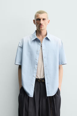 CAMISA RELAXED FIT LAVADO SPRAY / Azul claro - Zara фото 2