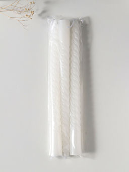 Свеча витая 25 см (набор 3 шт) 57 гр, 5 ч, цв. белый