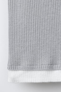 CAMISETA DOBLE RIB / Gris - Zara фото 4