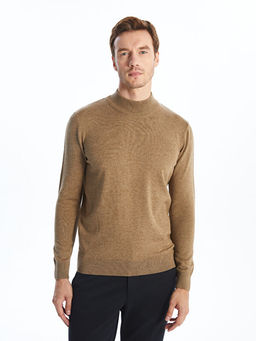 Yar?m Bal?k?? Yaka Uzun Kollu Erkek Triko Kazak