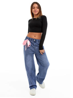 Джинсы-багги для девочек - Синий мир фото 6