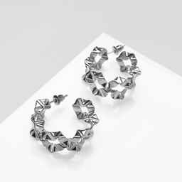 Серьги металл Богема жгутик, цвет серебро