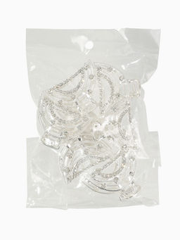 Цена за 6 шт. Крабик для волос «Джули» дуга, 4 см, серебро