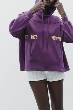 HOODIE WITH SLOGAN - Zara фото 3