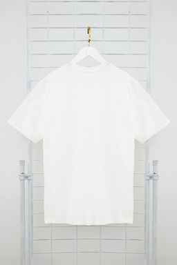 Ekru Oversize/Genis Kesim More Sustainable Kontrast Yakal? %100 Organik Pamuk T-shirt TMNSS24TS00175 - Trendyolmilla фото 3