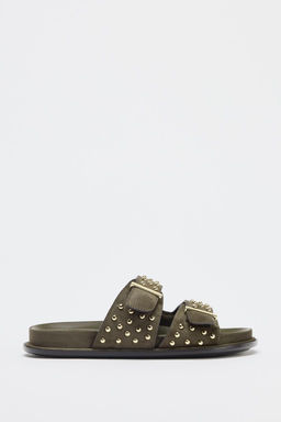 STUDDED BUCKLE SANDALS - Zara фото 4