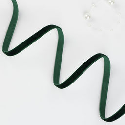 Лента бархатная, 6 мм, 18±1 м, зелёная №165