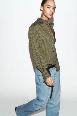 CAMISA RAYAS LAZOS / Khaki oscuro - Zara фото 3