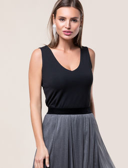 VILATTE / Топ из эластичного хлопка с двойной полочкой для идеальной поддержки