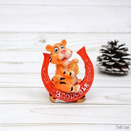 Цена за 4 шт. Фигурка Тигр с подковой и пожеланием 7х6 см цветная / 21341-1 /уп 4/288/АКЦИЯ - Галеонтрейд фото 5