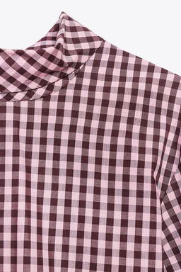 GINGHAM POPLIN SHIRT - Zara фото 9