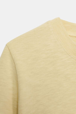 CAMISETA ALGOD?N FLAM? / Amarillo pastel - Zara фото 8