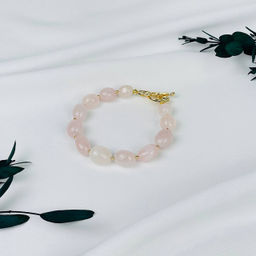 Браслет из мадагаскарского Розового кварца 16 см