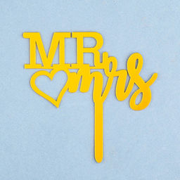 Цена за 5 шт. Топпер для торта Mr&Mrs, золото - Дарим Красиво фото 8