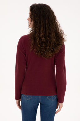 Kad_n Bordo Fermuarl_ Dik Yaka Polar Sweatshirt - U.s. polo assn фото 5