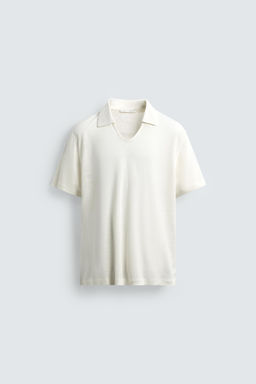 HEMP/VISCOSE KNIT POLO SHIRT - Zara фото 7
