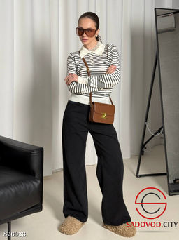 Джемпер поло женский в полоску