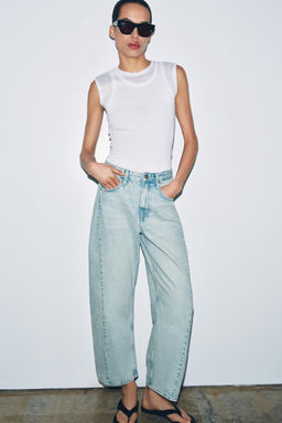 ZW COLLECTION ANKLE RELAXED FIT MID-WAIST JEANS - Zara фото 13