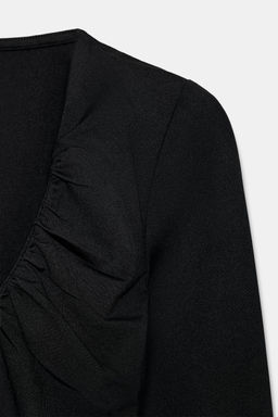 TOP DRAPEADO POLIAMIDA / Negro - Zara фото 9