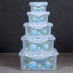 Салатник квадратный 5 штук Цветы / FD89 /уп 48/ - Галеонтрейд фото 9