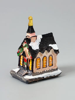 Светодиодная фигура «Дом с башней» 4.5×8.5×6 см, керамика, батарейки AG13×2 ( в комплекте), свечение тёплое белое