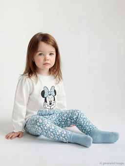 Minnie Mouse Bask?l? K?z Bebek Ti??rt ve Tayt