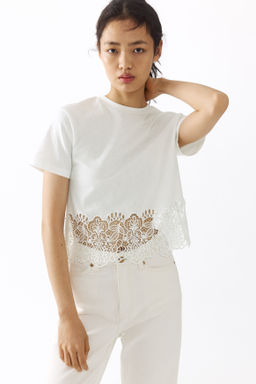 Camiseta con bajo de encaje - H&m фото 3