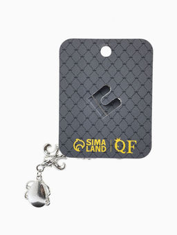 Брошь «Императрица», вензеля, цвет белый в серебре