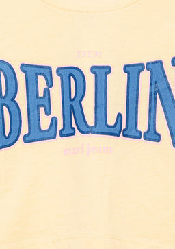 Berlin Bask?l? Sar? Tisort - Mavi фото 3