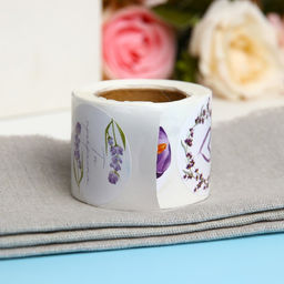 Наклейки для цветов и подарков Лаванда, 4.4?4.4 см, 252 шт.