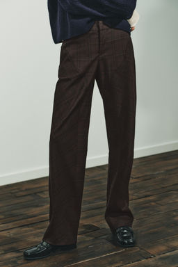 CHECK TROUSERS WITH SEAM DETAILS - Zara фото 4