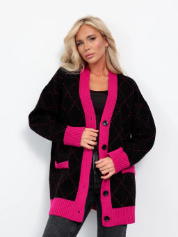 JETTY Кардиган вязаный на пуговицах оверсайз