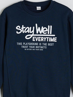Bisiklet Yaka Erkek ?ocuk Sweatshirt
