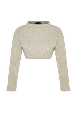 Siyah Super Crop Basic Triko Kazak TWOAW23KZ01068 - Trendyolmilla фото 17