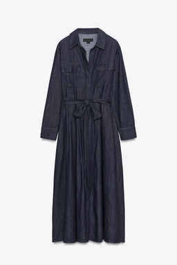 ZW COLLECTION DENIM BELTED DRESS - Zara фото 5