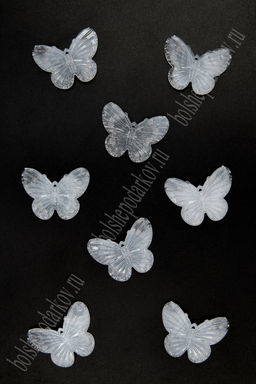 Кабошон "Бабочка" 3 см (500 гр/550 шт) SF-7499, белый