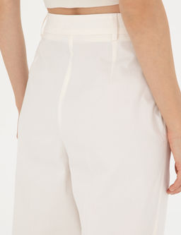 Beyaz Y_ksek Bel Straight Fit Pantolon