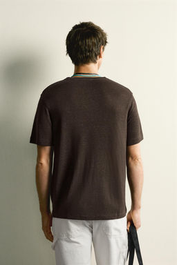 CAMISETA REGULAR FIT C??AMO - VISCOSA / Marr?n oscuro - Zara фото 3