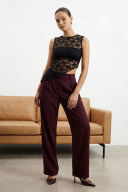 Ozel Koleksiyon Murdum Duz Paca/Straight Dokuma Yumusak Kumas Pantolon TWOAW26PL00123 - Trendyolmilla фото 5