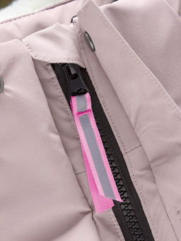 Парка зимняя подростковая для девочки с капюшоном и мехом розового цвета 9532R - Valianly фото 14