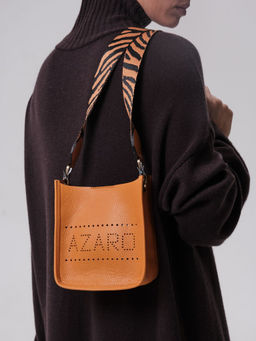 Сумка кожаная на плечо Azaro 30996 оранжевый карандаш