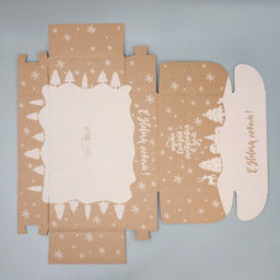 Цена за 2 шт. Коробка новогодняя складная «Снежный город», бурый, 27×21×9 см