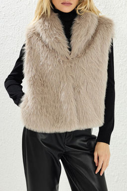 Trendyolmilla Vizon Regular Kal?p Kurk Yelek TWOAW25YE00108  фото 3