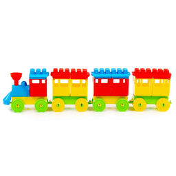 Конструктор - Паровоз с тремя вагонами - Полесье фото 2