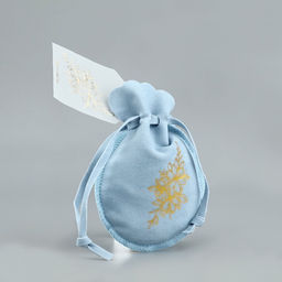 Цена за 5 шт. Мешочек подарочный замшевый Цветы, тиснение, 9?12 см  1.5 см