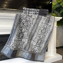 "Missoni-3025" Полотенце махровое 50х90см, плотность 375гр/м2, 100% хлопок, велюр, серый (синий), Bolangde (Китай)