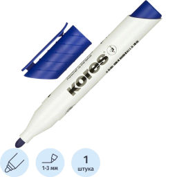 Маркер для белых досок KORES синий 3 мм круглый наконечник 20833  фото 2
